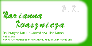 marianna kvasznicza business card